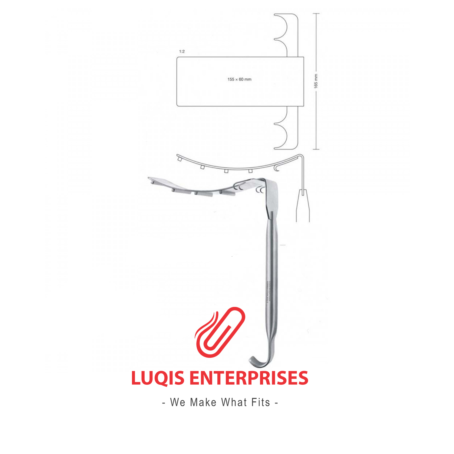 Saldanha solz abdominal retractor, 23.5cm