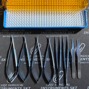 Titanium Super Micro Surgery Instruments Set With Tray Included Silicone Mat