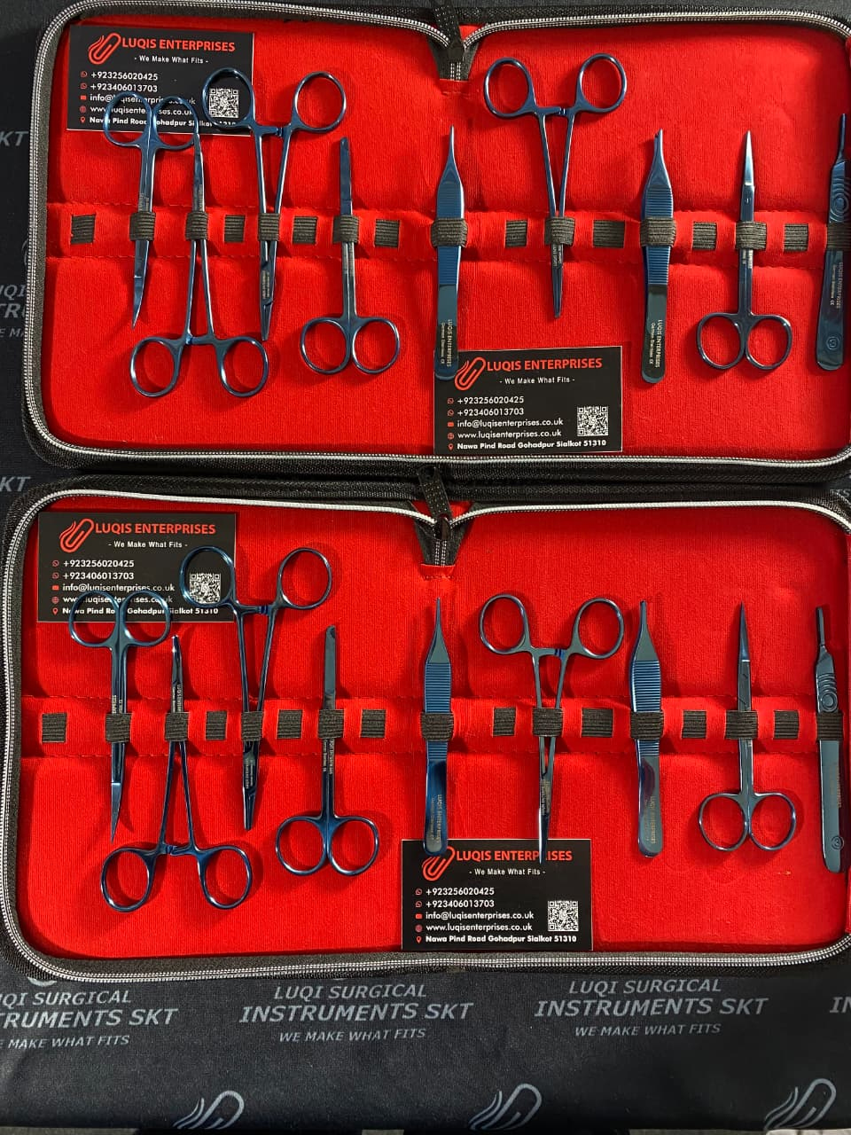 Small Surgical Instruments Set – Blue Titanium Coated