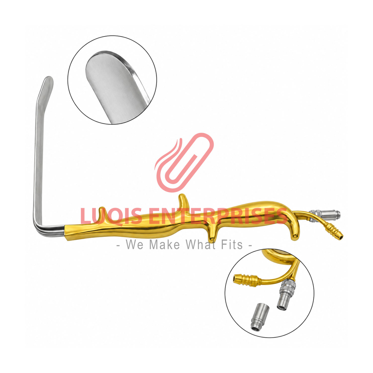 Tebbetts Fiber Optic Breast Augmentation Retractor, Double Handle, Smooth End
